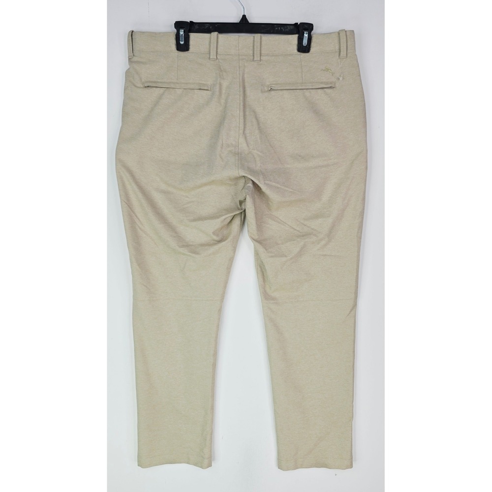Tommy Bahama Mens 36X30 On Par Flat Front Beige Heathered Chino Golf Pants - Picture 9 of 15